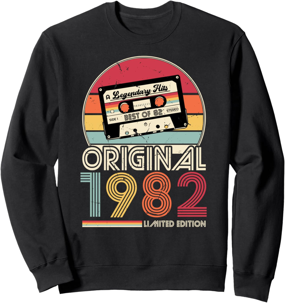 1982 Jahrgang Geburtstag Retro Vintage Herren Damen Geschenk Sweatshirt