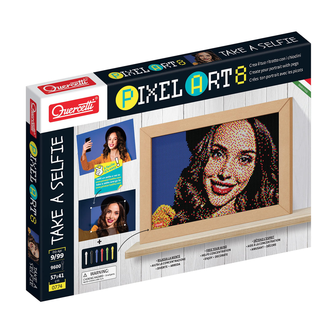 Quercetti 0774 Puzzle Quercetti-0774 Pixel Art Take a Selfie Steckspiel, Multicolor, SELFIE