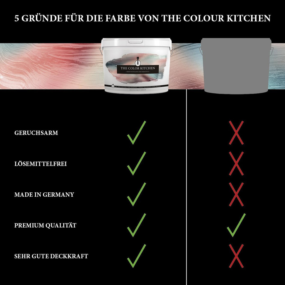 THE COLOR KITCHEN helle Wandfarbe - Malerfarbe für Wohnzimmer und Schlafzimmer - matte Innenfarbe in