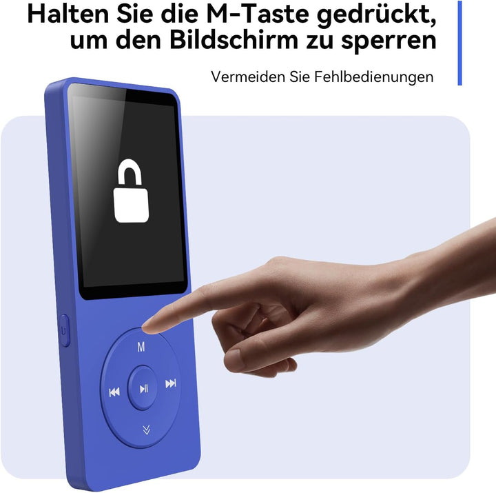 AGPTEK 64GB MP3 Player Bluetooth 5.3 mit Lautsprecher, 40 Stunden Akkulaufzeit Kleiner und klassisch