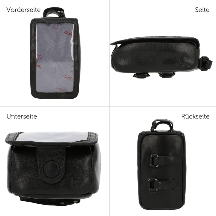 Gusti Rahmentasche Leder - Charly G. Lenkertasche Handyhalterung Navi-Tasche Fahrradtasche Ledertasc