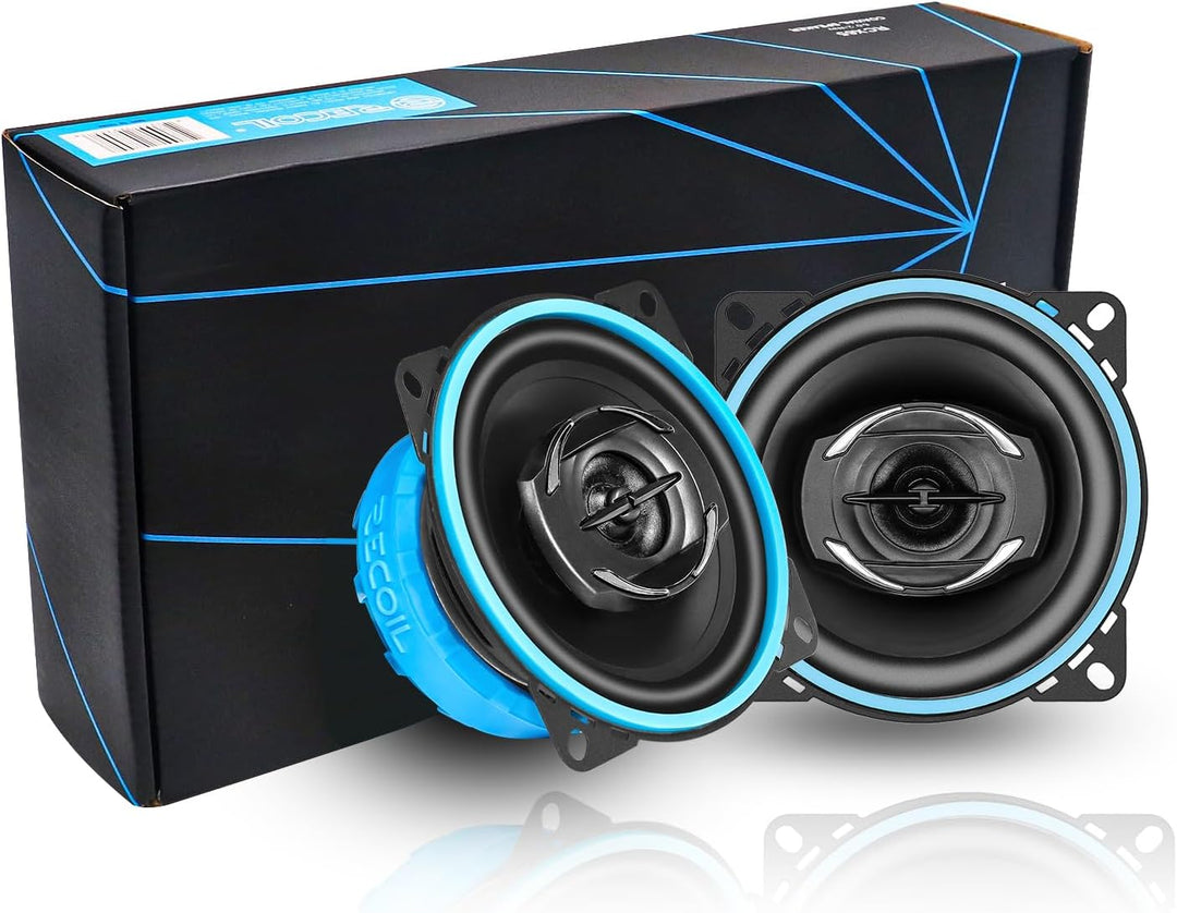 RECOIL RCX-4 Echo 2-Wege Koaxiallautsprecher Set für Auto 100mm (4 Zoll) - 90 Watt Peak | 45 Watt RM
