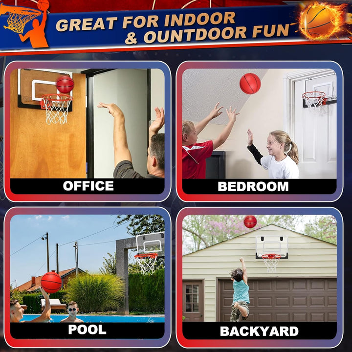LNCOJOLM Indoor Mini Basketballkorb Basketball Hoop, kleine Bälle über Tür Small Board Hoop Spiel Se