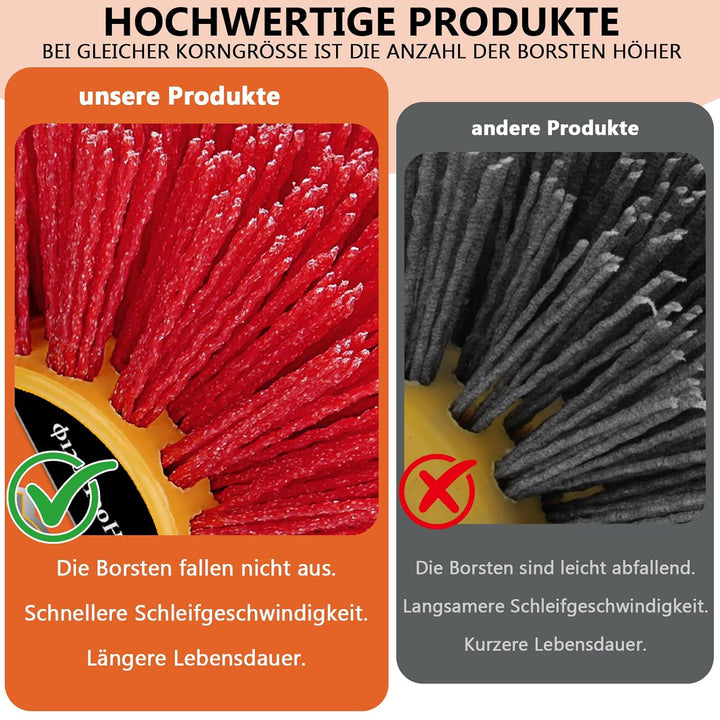 Nylonbürsten #120 Körnung| 120x100mm Schleifbürsten| Polierbürste zum Holzverarbeitung| Bürste für S