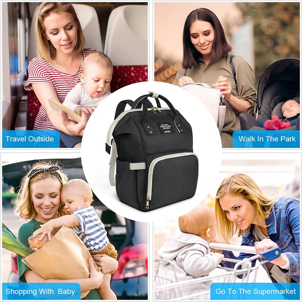 Vicloon Baby Wickelrucksack Wickeltasche, Wickeltasche Rucksack mit Babyflaschentasche, Multifunktio