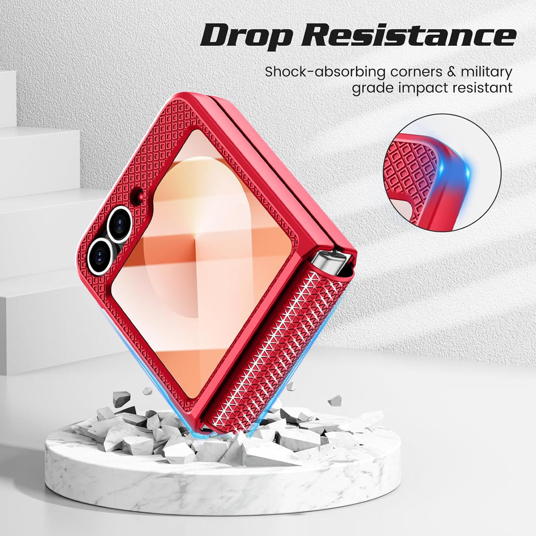 Doeshine für Samsung Galaxy Flip 6/Z Flip 7 FE Hülle [Not for Flip 7] mit Scharnierschutz & Displays