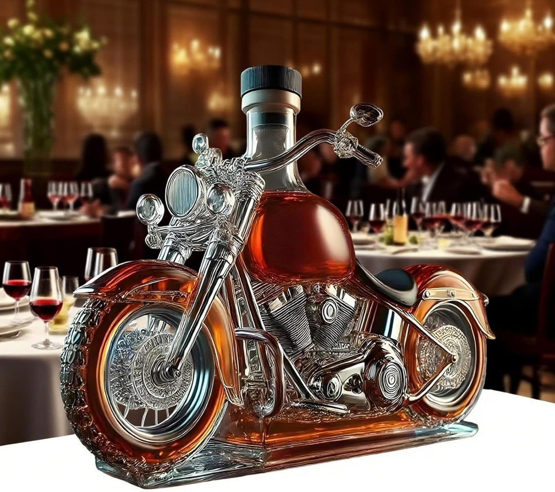 Weindekanter,Glas Karaffe Mit Motorrad-Design Belüfter Whisky Flasche | Vintage Deko Flasche Für Woh