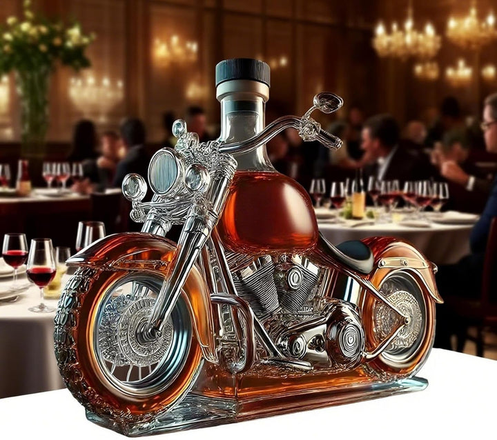 Weindekanter,Glas Karaffe Mit Motorrad-Design Belüfter Whisky Flasche | Vintage Deko Flasche Für Woh