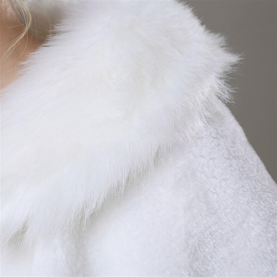 Lifup Damen Brautzusatz Stola Winter Warme Kunstpelz Poncho Hochzeit Abend Kap Einheitsgrösse Weiss,