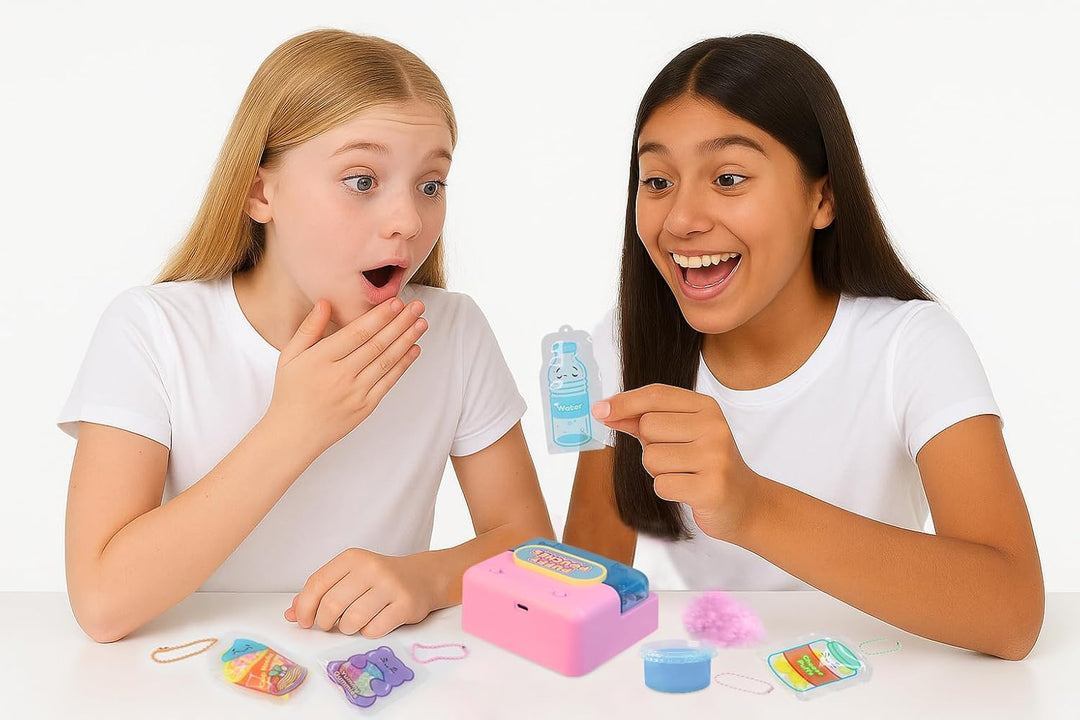 Squishy Fun Accessories Coffee Shop Set, 10 Befüllbare Beutel mit Laminator, Gelee-Füllung und Perle
