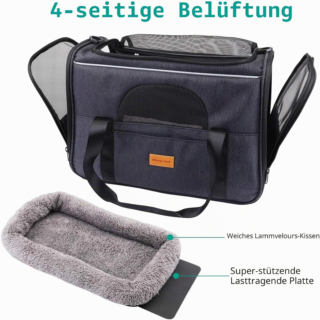 Morpilot Katzentragetasche, von Fluggesellschaften zugelassene Haustier-Tragetasche, tragbare Hundet