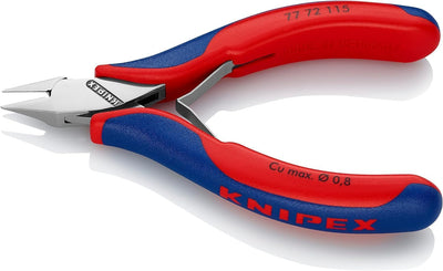 Knipex Elektronik-Seitenschneider mit Mehrkomponenten-Hüllen 115 mm 77 72 115 spitzer Minikopf, mit