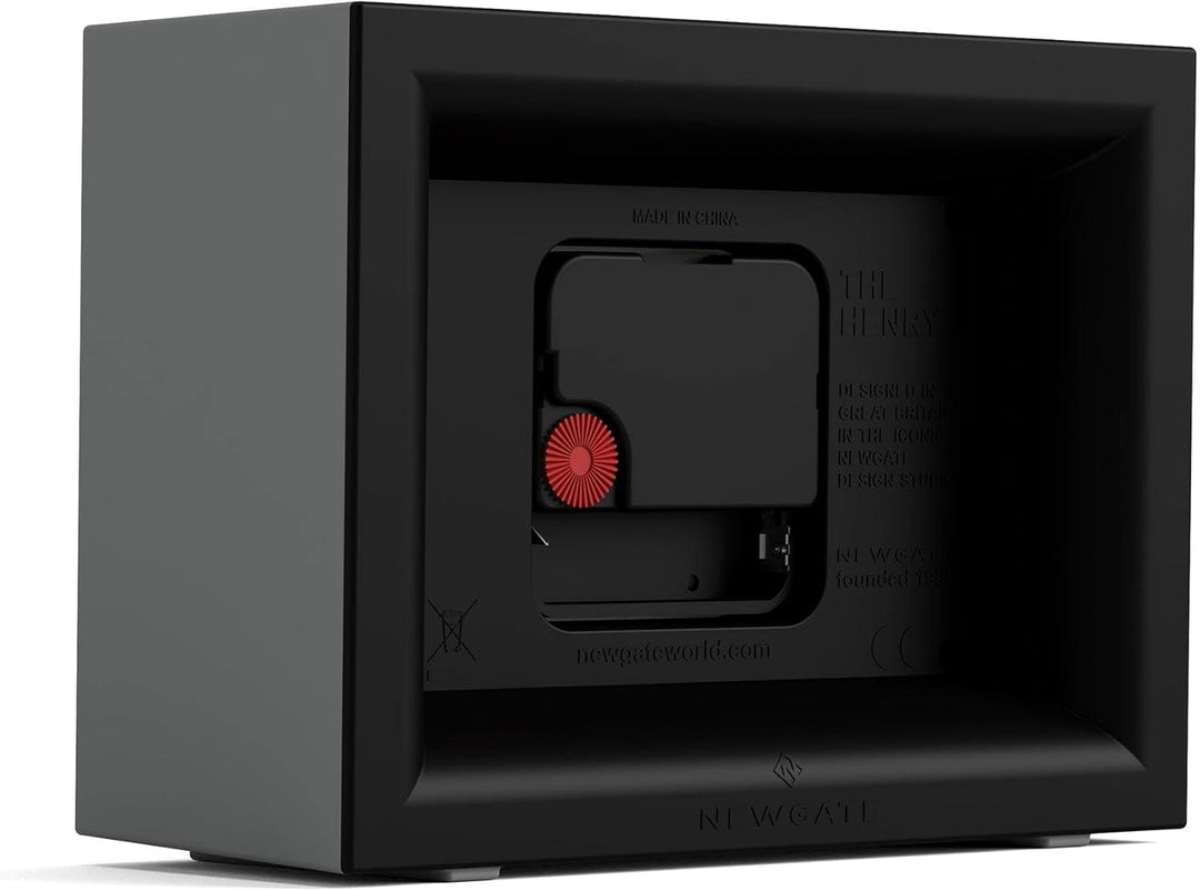 NEWGATE® 'Henry' Kaminuhr - Moderne rechteckige LED-Uhr in Grau, ideal für Schreibtische, Tische, Re