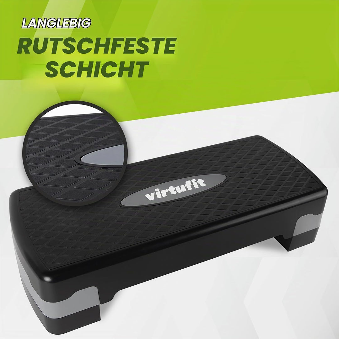 VirtuFit Essential Aerobic Fitness - Steppbrett für Zuhause Stepper höhenverstellbar und rutschfest