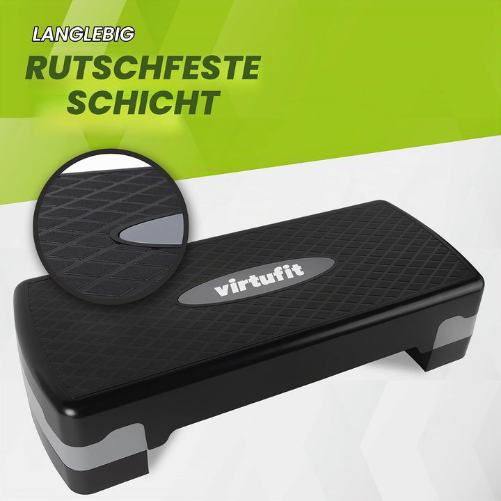 VirtuFit Essential Aerobic Fitness - Steppbrett für Zuhause Stepper höhenverstellbar und rutschfest