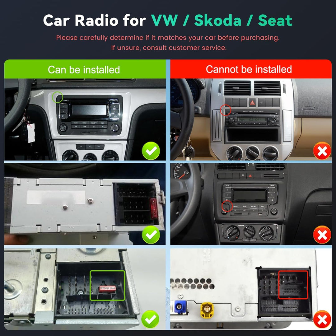 8 Core 6G+128G DSP Hikity Android Autoradio für VW Golf 5 6 Passat Tiguan Polo Caddy Seat, 7" Touchs
