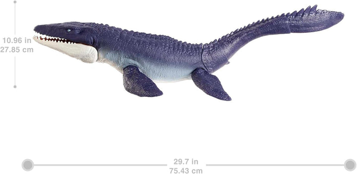 Jurassic World HNJ57 - Dominion Mosasaurus Dinosaurier Action-Figur, 70 cm gross mit beweglichen Gel