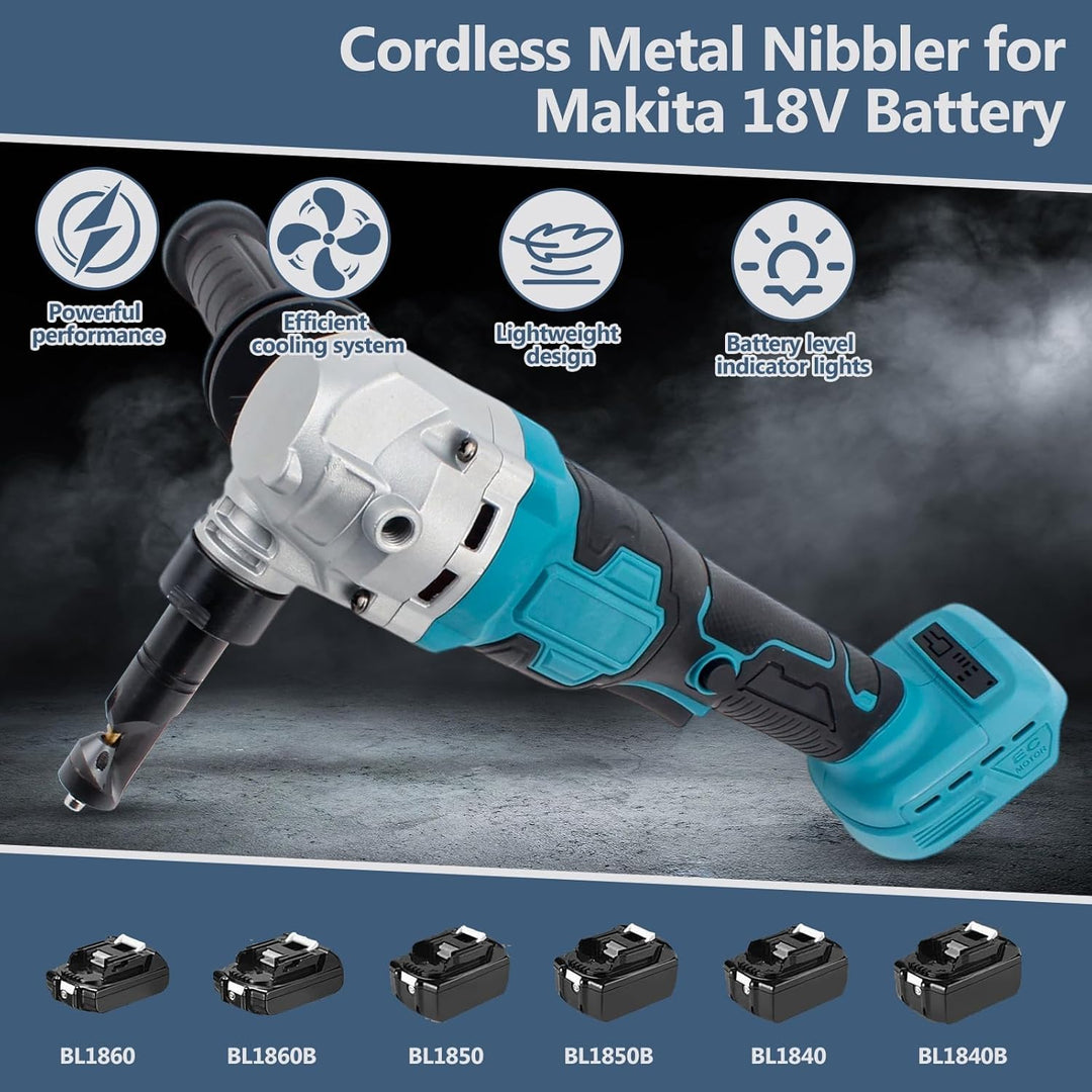 Knabber Blechknabber Kompatibel mit Makita 18V Akku, 450W Kabellose Blechnibbler 1900SPM Bürstenlose