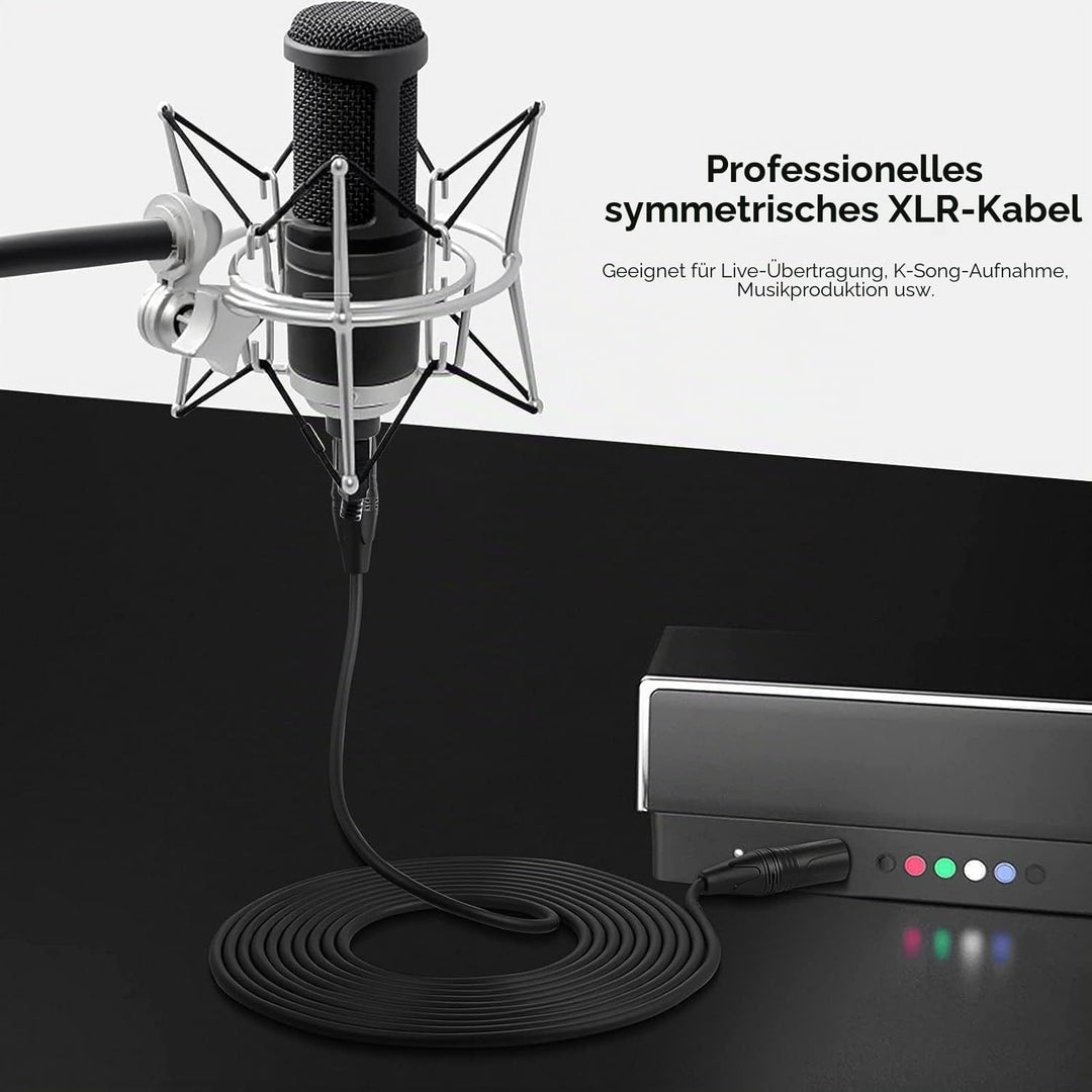 SHULIANCABLE Mikrofonkabel XLR Kabel, XLR Stecker auf XLR Buchse, Mikrofonkabel für Mikrofon, Verstä