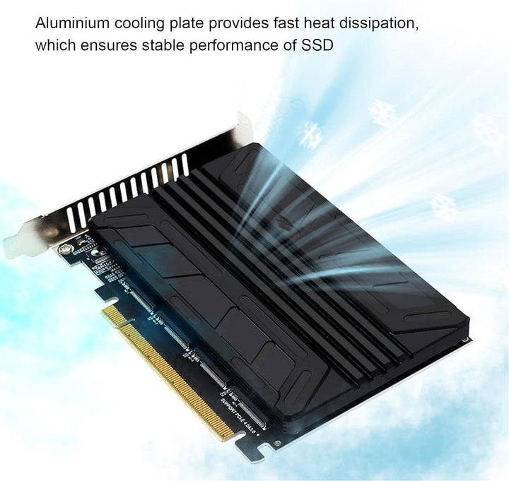 Topiky Quad M.2 NVMe auf PCIe 3.0/4.0 X16 Adapter, 4 Laufwerke NVMe M.2 SSD auf PCIe X16 Adapterkart