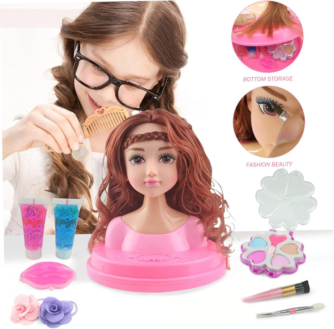 1 Set Puppenkopf für Haarstyling und Make-up, Stylingkopf, Puppe für Mädchen, farbenfrohes, realisti
