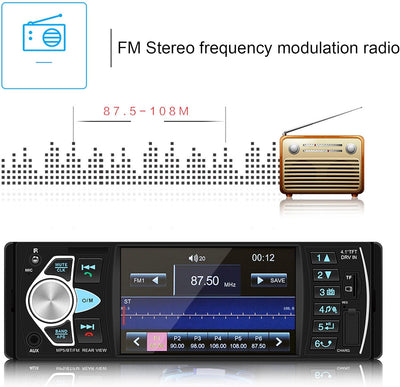 ciciglow Bluetooth-Autoradio, 4022D 4,1-Zoll-HD-LCD-Touchscreen, Auto-MP5-Radio-Player, Autoradio, F