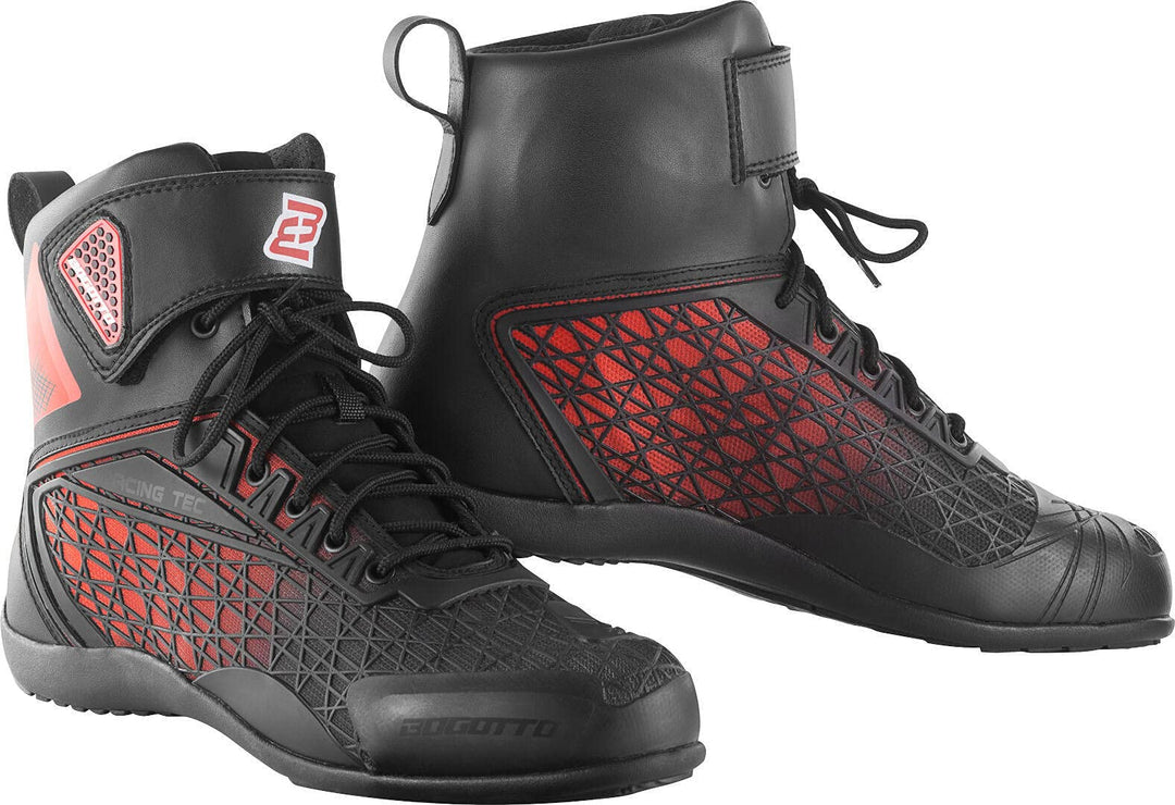Bogotto Aaron Motorradstiefel, schwarz/rot, 47 47 EU Schwarz Rot, 47 EU Schwarz Rot
