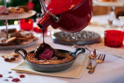 Staub stapelbare Auflaufform, rund (16 cm, 0,4 L mit mattschwarzer Emaillierung im Inneren der Aufla