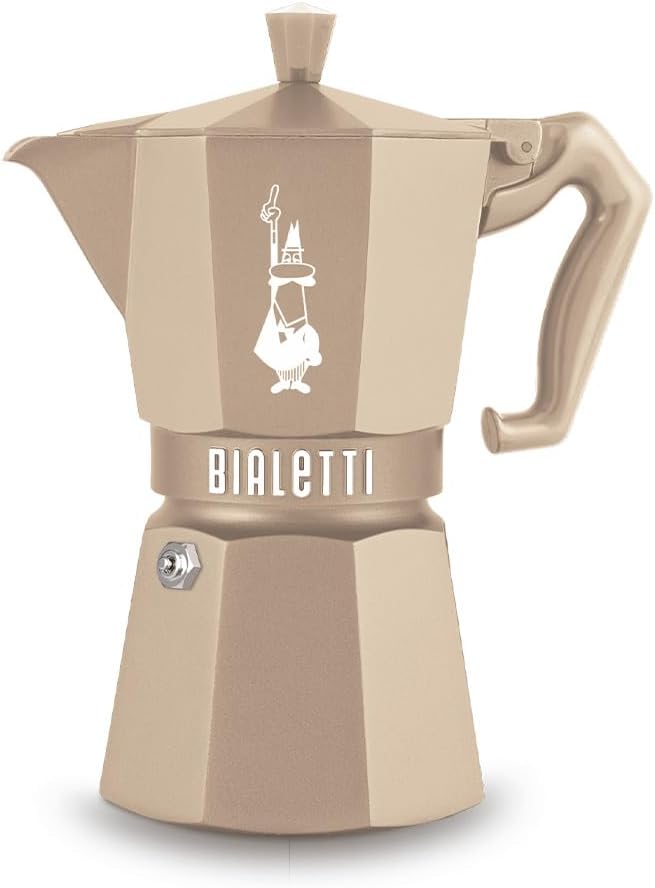 Bialetti Moka Exclusive Octagonal Induction 6 Tassen – Espressokocher aus Aluminium und Stahl, Deser