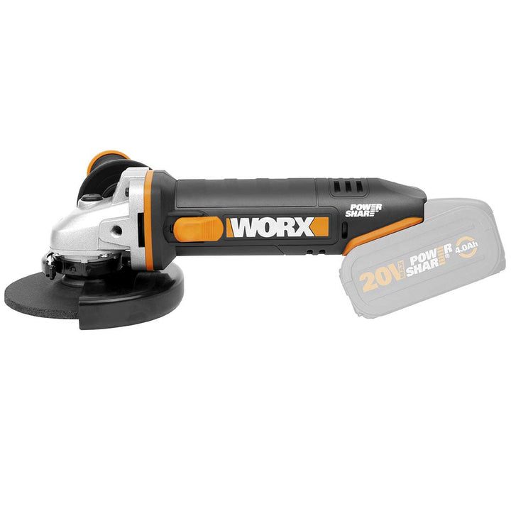WORX WX803.9 Akku-Winkelschleifer 20V – leistungsstarker Winkelschleifer mit 125mm Scheibendurchmess