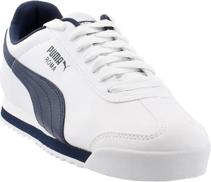 PUMA Herren Roma Basic Sneaker 43 EU Weiss New Navy, 43 EU Weiss New Navy