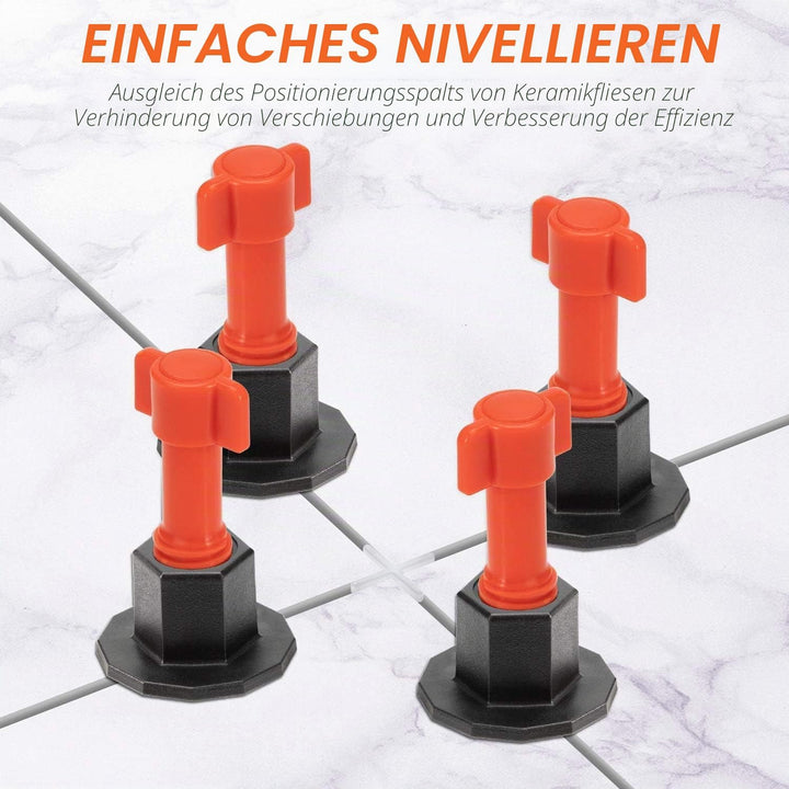 25 Stück Fliesen Nivelliersystem mit 100 Stück Fliesenabstandhalter und 50 Ersatznadeln,Wiederverwen
