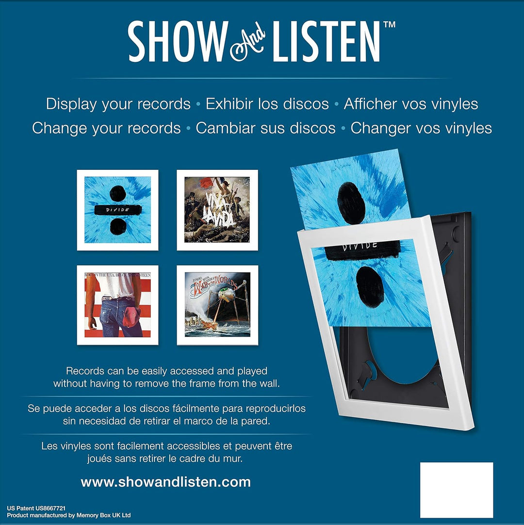 Show & Listen, Schallplattenrahmen, Frame für Vinyl und LP Cover, weiss Weiss Einzig, Weiss Einzig