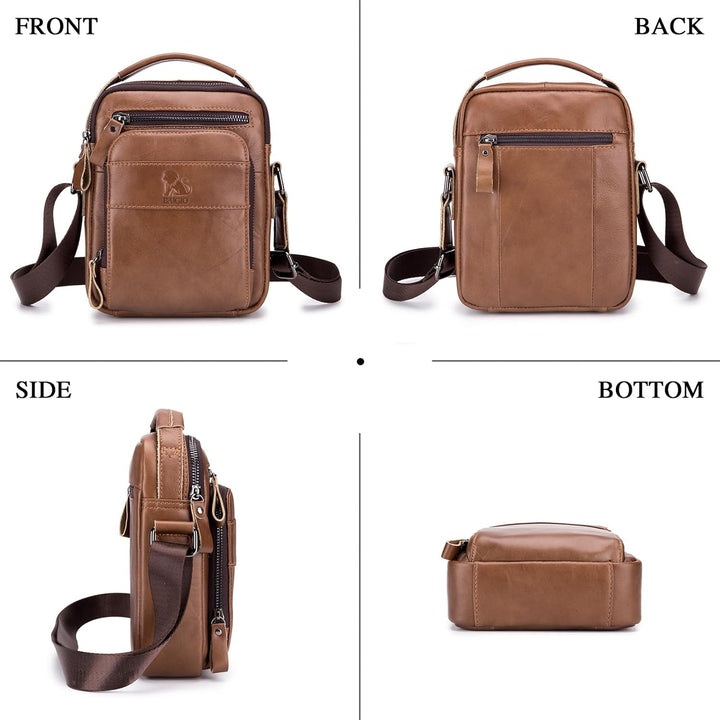 BAIGIO Leder Umhängetasche Herren Schultertasche Vintage Männer Tasche Crossbody Bag Herrentasche zu