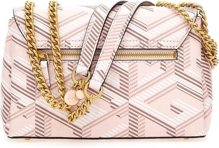 GUESS Damen Montreal Covertible Flap Umhängetasche, Crossbody Pale Rose Logo, Pale Rose Logo