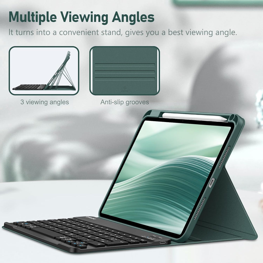 FINTIE Hülle mit Tastatur für iPad Pro 11 Zoll 2025/2024 (M5/M4), Soft TPU Rückseite Gehäuse Schutzh