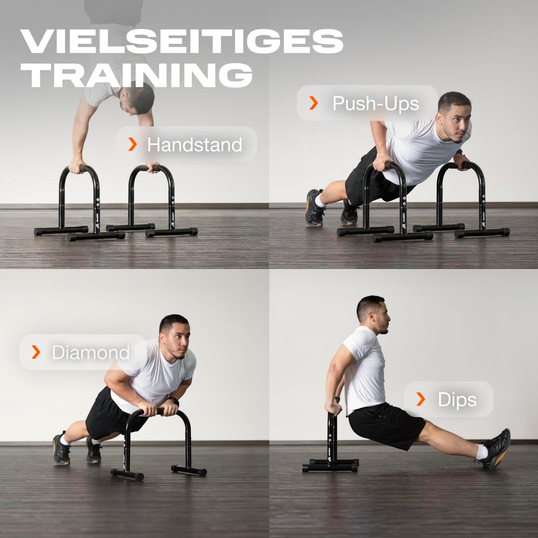 Parex Parallettes aus Stahl, gelenkschonende & rutschfeste Liegestützgriffe, Calisthenics Equipment