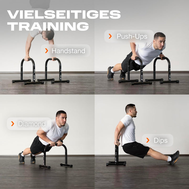Parex Parallettes aus Stahl, gelenkschonende & rutschfeste Liegestützgriffe, Calisthenics Equipment