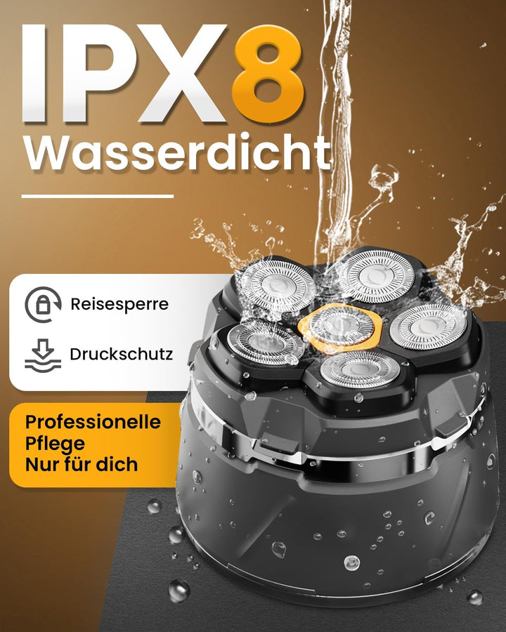 Glatzen Rasierer Herren, 2026 Verbessert IPX8 Wasserdicht 6D Flexibler Glatzenrasierer, Magnetische
