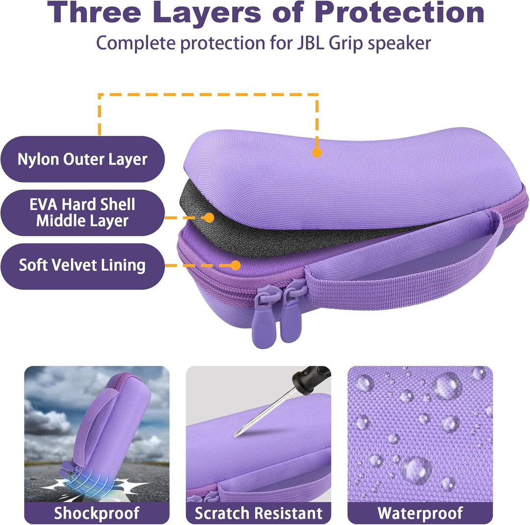 co2CREA Tasche für JBL Grip Kompakter Bluetooth Lautsprecher Hülle Case Etui Tragetasche Lila, Lila