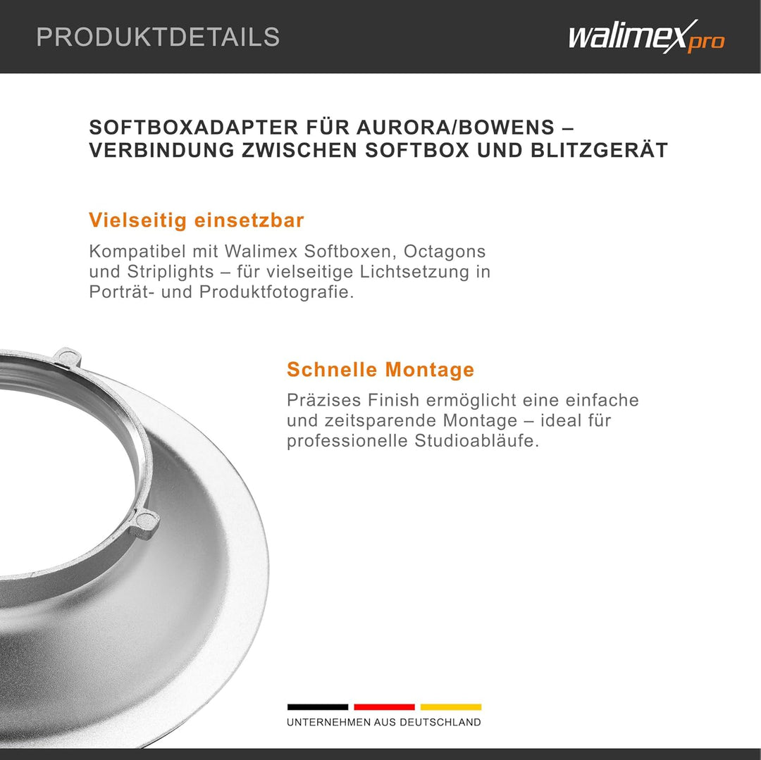 Walimex Softboxadapter für Multiblitz P-Bajonett, Multiblitz P-Bajonett