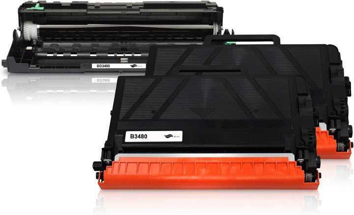 Mipuu 2X Toner + 1x Trommel kompatibel zu Brother TN-3480 DR-3400 Black für HL-L5100dn MFC-L5750dw D