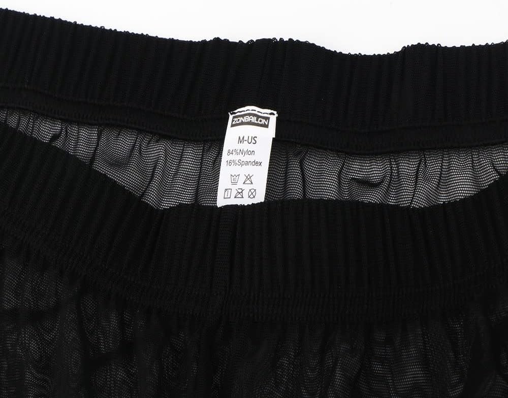 Herren Boxershorts Transparent Leicht Luftig Atmungsaktiv Bequem Geeignet für den Sommer 3schwarz L,