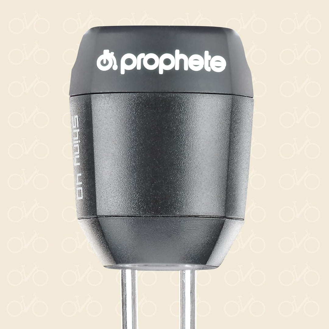 Prophete Fahrrad LED-Scheinwerfer – 50 Lux, für E-Bikes (6-48V), mit beleuchtetem Logo, seitlicher S