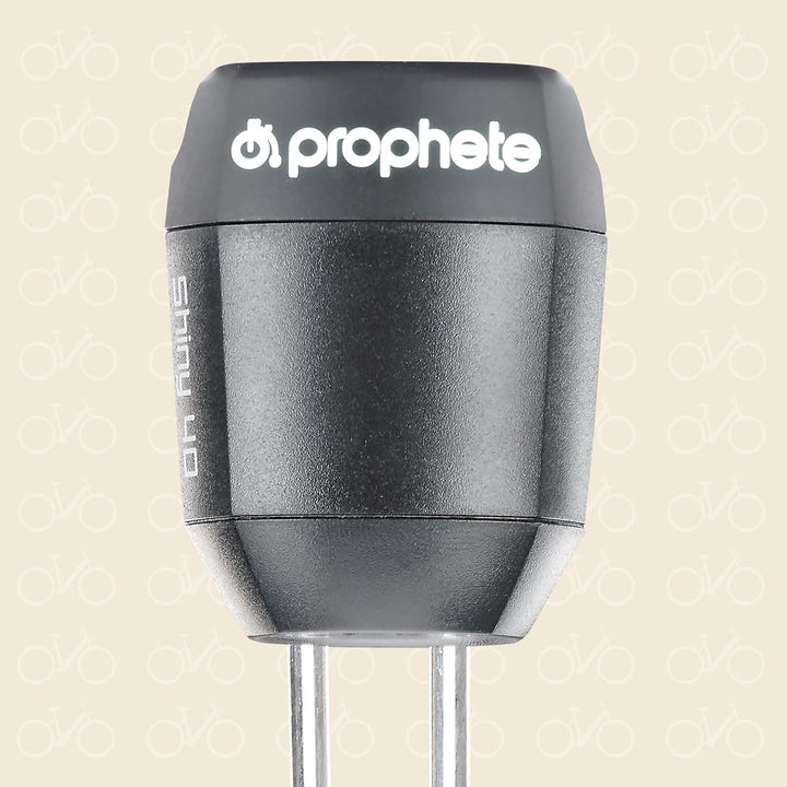 Prophete Fahrrad LED-Scheinwerfer – 50 Lux, für E-Bikes (6-48V), mit beleuchtetem Logo, seitlicher S