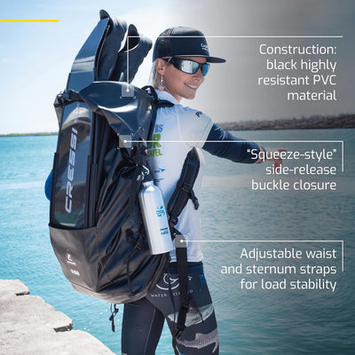 Cressi Dry Bag Gara 60 LT - Rucksack Dry Bag für Tauchflossen und Tauchmaterial, Unisex Erwachsene S