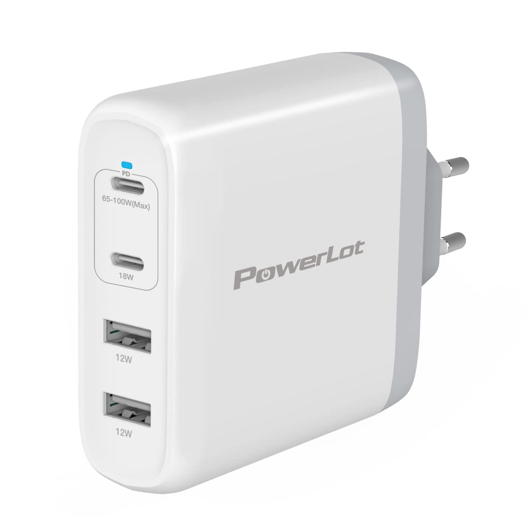 PowerLot 100W USB C Ladegerät GaN Pro 4 Port PD USB Netzteil, Schnellladegerät für MacBook Pro, Leno