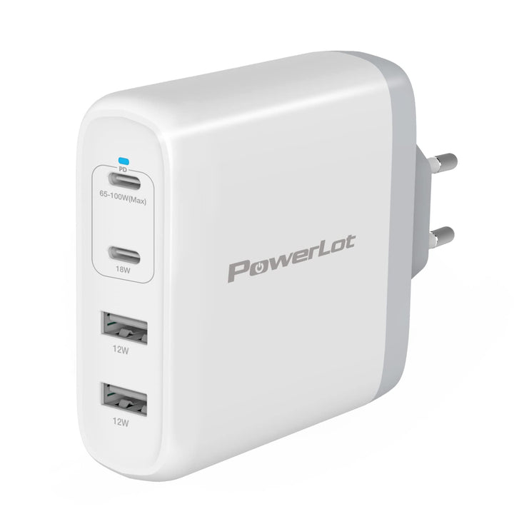 PowerLot 100W USB C Ladegerät GaN Pro 4 Port PD USB Netzteil, Schnellladegerät für MacBook Pro, Leno