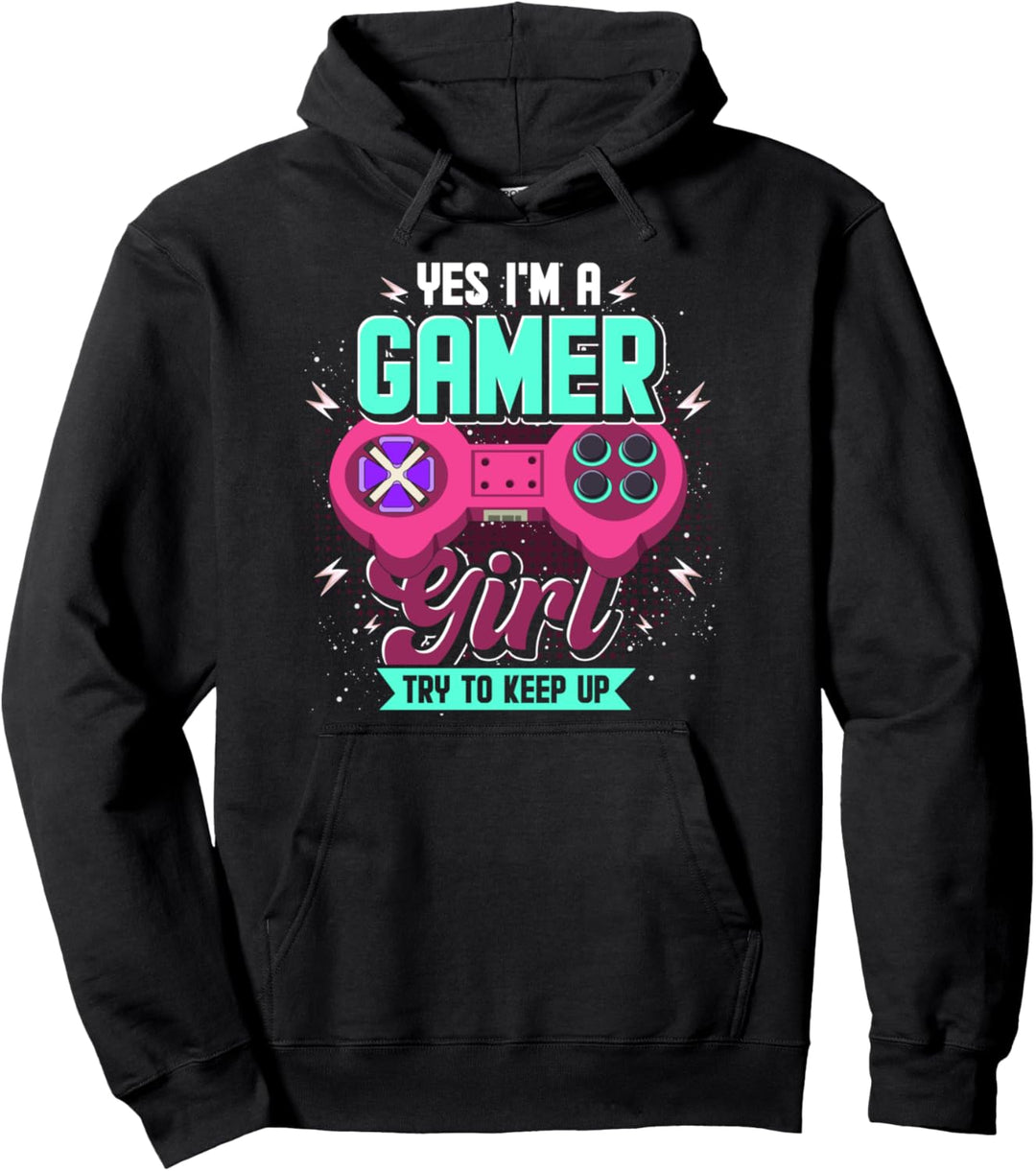 Videospiel Gaming Zocker Mädchen Nerd Lustiges Gamer Pullover Hoodie
