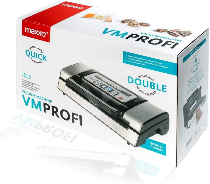 Maxxo VM Profi Professionelle Vakuumierer doppel Schweissnaht 20 l/min Vakuumpumpe 900 mbar Foliensc
